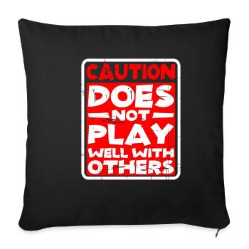 Attention, ne joue pas bien avec les autres 30 - Housse de coussin décorative 45 x 45 cm - noir - Devant
