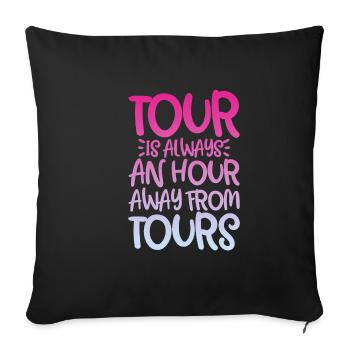 La visite est toujours à une heure des visites 4 - Housse de coussin décorative 45 x 45 cm - noir - Devant