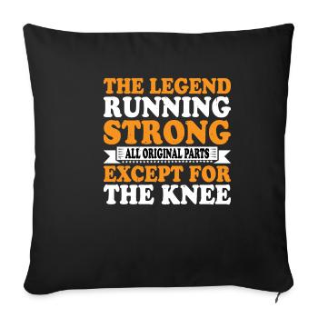 All Original Parts Except For The Knee 3 - Sofa pillowcase 17,3'' x 17,3'' (45 x 45 cm) - black - Front