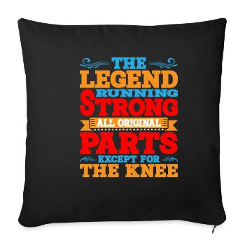All Original Parts Except For The Knee - Sofa pillowcase 17,3'' x 17,3'' (45 x 45 cm) - black - Front