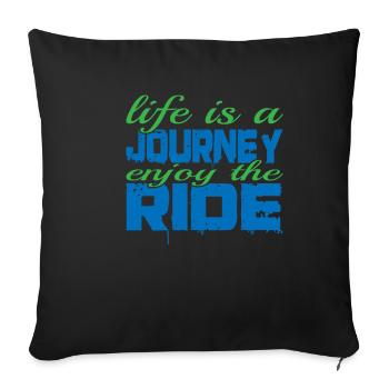 La vie est un voyage, profitez de la balade 3 - Housse de coussin décorative 45 x 45 cm - noir - Devant