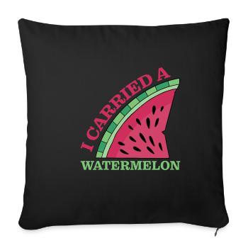 J’ai porté une pastèque 11 - Housse de coussin décorative 45 x 45 cm - noir - Devant