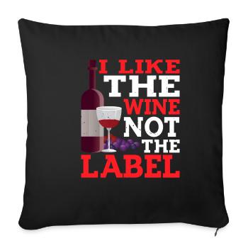 J’aime le vin, pas l’étiquette 20 - Housse de coussin décorative 45 x 45 cm - noir - Devant
