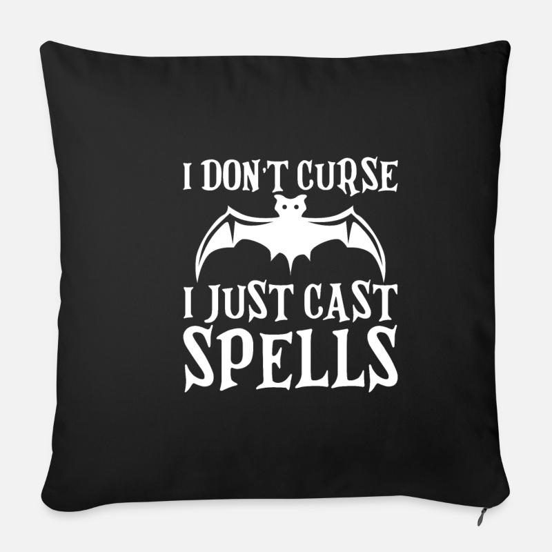 Je ne maudis pas, je lance juste des sorts - Housse de coussin décorative 45 x 45 cm - noir
