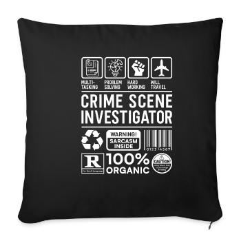 Sécurisation des traces - Kripo Polizei Kriminaltechnik - Housse de coussin décorative 45 x 45 cm - noir - Devant
