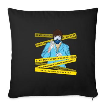 Sécurisation des traces - Kripo Polizei Kriminaltechnik - Housse de coussin décorative 45 x 45 cm - noir - Devant