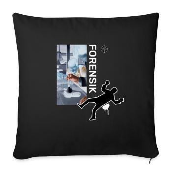 Spurensicherung - Kripo Polizei Kriminaltechnik - Sofakissenbezug 45 x 45 cm - Schwarz - Vorne