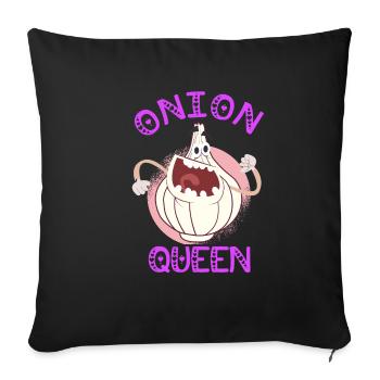 Onion Lover Funny Vegetable Cooking Organic Food - Sofakissenbezug 45 x 45 cm - Schwarz - Vorne