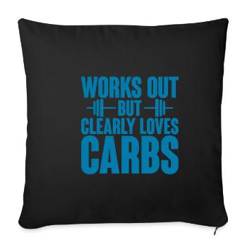 Fonctionne mais aime clairement les glucides 3 - Housse de coussin décorative 45 x 45 cm - noir - Devant