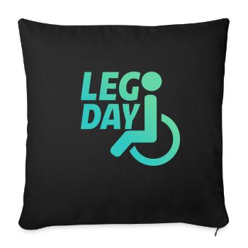 Leg Day Fauteuil roulant handicapé 22 - Housse de coussin décorative 45 x 45 cm - noir - Devant