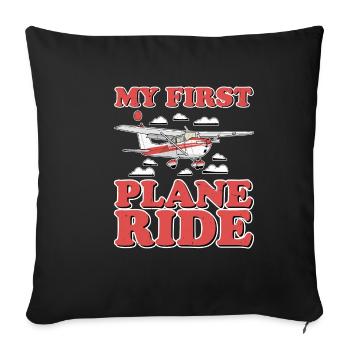 My First Plane Ride 50 - Sofa pillowcase 17,3'' x 17,3'' (45 x 45 cm) - black - Front