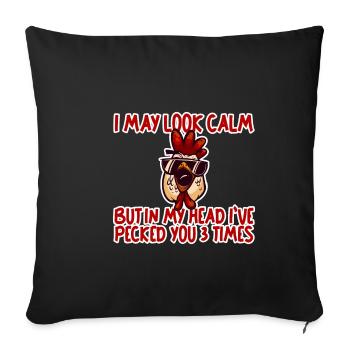 In My Head, I've Pecked You 3 Times 2 - Sofa pillowcase 17,3'' x 17,3'' (45 x 45 cm) - black - Front