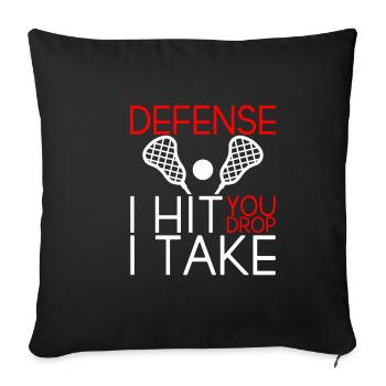 Défense Je Te Frappe Drop Je Prends 2 - Housse de coussin décorative 45 x 45 cm - noir - Devant