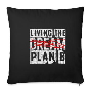 Living The Plan B 4 - Sofakissenbezug 45 x 45 cm - Schwarz - Vorne