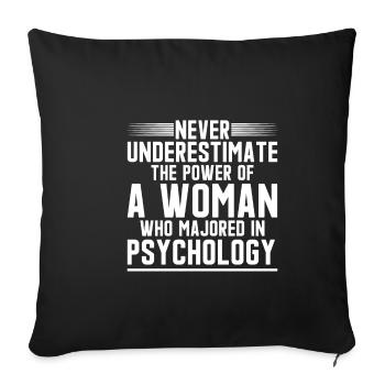 The Power of a Woman Who Majored in Psychology 2 - Sofa pillowcase 17,3'' x 17,3'' (45 x 45 cm) - black - Front