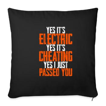 It's Electric, It's Cheating, I Just Passed You 2 - Sofakissenbezug 45 x 45 cm - Schwarz - Vorne