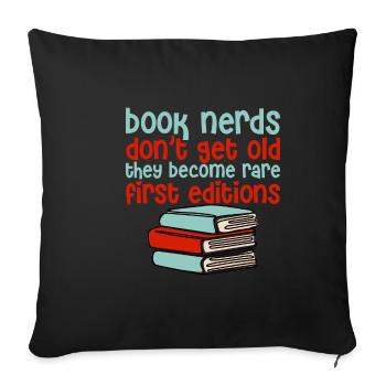 Les nerds du livre ils deviennent des premières éditions rares - Housse de coussin décorative 45 x 45 cm - noir - Devant