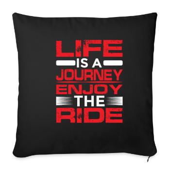 La vie est un voyage, profitez de la balade - Housse de coussin décorative 45 x 45 cm - noir - Devant