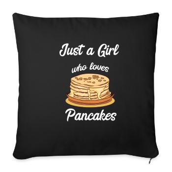 Pancake Pfannenkuchen Süßes Frühstück Essen - Sofakissenbezug 45 x 45 cm - Schwarz - Vorne