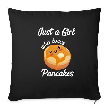 Pancake Pfannenkuchen Süßes Frühstück Essen - Sofakissenbezug 45 x 45 cm - Schwarz - Vorne