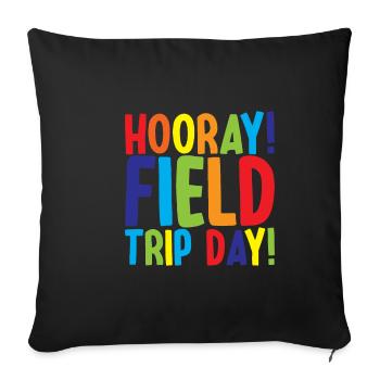Hooray, Field Trip Day! 3 - Sofa pillowcase 17,3'' x 17,3'' (45 x 45 cm) - black - Front