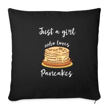 Pancake Pfannenkuchen Süßes Frühstück Essen - Sofakissenbezug 45 x 45 cm - Schwarz - Vorne
