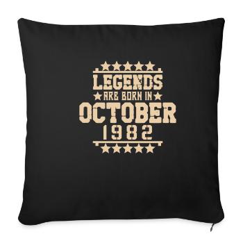 Octobre 1982 - Cadeau du 40e anniversaire. Vétéran. - Housse de coussin décorative 45 x 45 cm - noir - Devant
