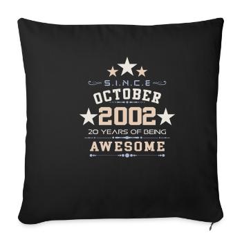 Octobre 2002 - Cadeau de 20e anniversaire. Légende. - Housse de coussin décorative 45 x 45 cm - noir - Devant
