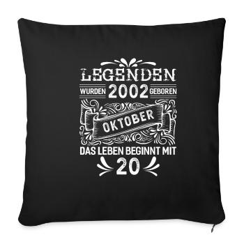 Octobre 2002 - Cadeau de 20e anniversaire. Légende. - Housse de coussin décorative 45 x 45 cm - noir - Devant