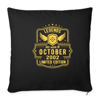 Octobre 2002 - Cadeau de 20e anniversaire. Légende. - Housse de coussin décorative 45 x 45 cm - noir - Devant