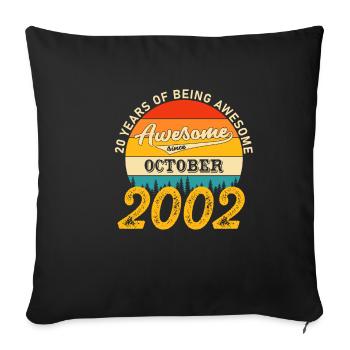 Octobre 2002 - Cadeau de 20e anniversaire. Légende. - Housse de coussin décorative 45 x 45 cm - noir - Devant