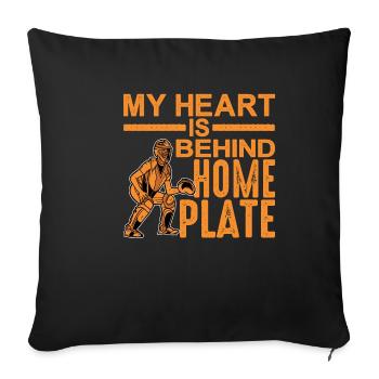 Mon cœur est derrière la maison Plaque 2 - Housse de coussin décorative 45 x 45 cm - noir - Devant