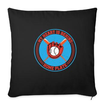 Mon cœur est derrière la plaque de la maison - Housse de coussin décorative 45 x 45 cm - noir - Devant
