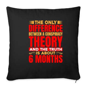 The Only Difference Between A Conspiracy Theory - Sofa pillowcase 17,3'' x 17,3'' (45 x 45 cm) - black - Front