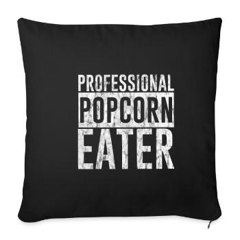 Mangeur de pop-corn professionnel 3 - Housse de coussin décorative 45 x 45 cm - noir - Devant