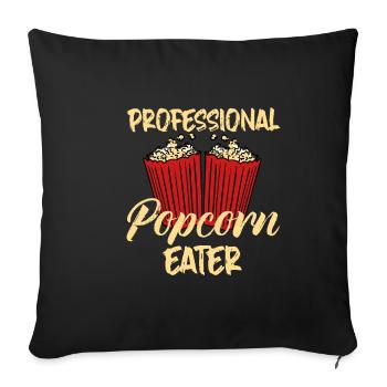 Mangeur de pop-corn professionnel 4 - Housse de coussin décorative 45 x 45 cm - noir - Devant