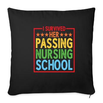 J’ai survécu à son décès à l’école d’infirmières 19 - Housse de coussin décorative 45 x 45 cm - noir - Devant
