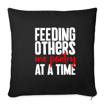 Feeding Others One Pantry At A Time - Sofa pillowcase 17,3'' x 17,3'' (45 x 45 cm) - black - Front