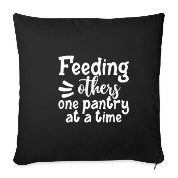 Feeding Others One Pantry At A Time 2 - Sofa pillowcase 17,3'' x 17,3'' (45 x 45 cm) - black - Front