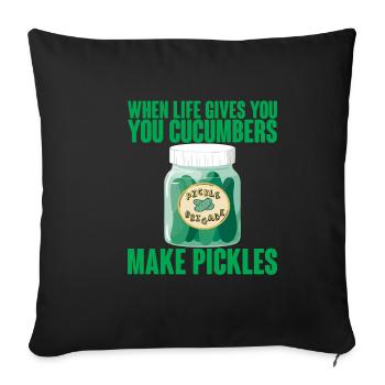 Quand la vie vous donne des concombres, faites des cornichons 4 - Housse de coussin décorative 45 x 45 cm - noir - Devant