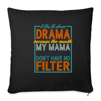 La bouche que ma maman m’a donnée n’a pas de filtre 2 - Housse de coussin décorative 45 x 45 cm - noir - Devant
