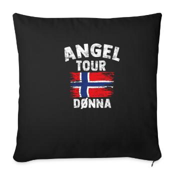 DÖNNA - Angel Tour Norwegen Personalisierbar - Sofakissenbezug 45 x 45 cm - Schwarz - Vorne