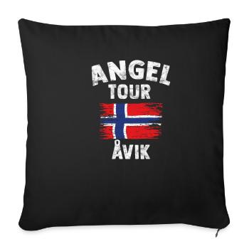 AVIK - Angel Tour Norvège Cadeau - Housse de coussin décorative 45 x 45 cm - noir - Devant