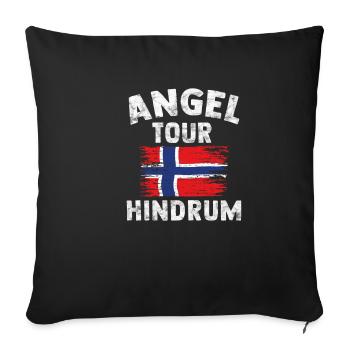 HINDRUM - Angel Tour Norvège Personnalisable - Housse de coussin décorative 45 x 45 cm - noir - Devant