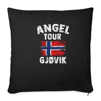 GJÖVIK - Angel Tour Norvège Personnalisable - Housse de coussin décorative 45 x 45 cm - noir - Devant