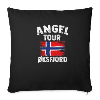Öksfjord - Angel Tour Norway personnalisable - Housse de coussin décorative 45 x 45 cm - noir - Devant