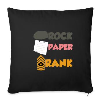 Rock Paper Rank 4 - Sofakissenbezug 45 x 45 cm - Schwarz - Vorne