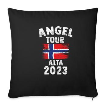 ALTA 2023 - Angel Tour Norwegen Geschenk - Sofakissenbezug 45 x 45 cm - Schwarz - Vorne