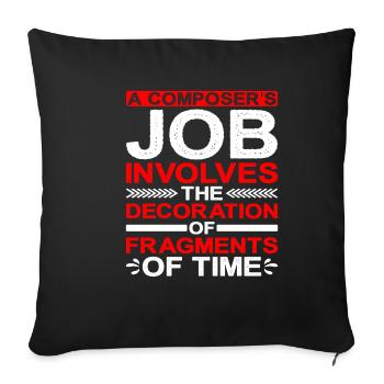 Le travail d’un compositeur, c’est la décoration de fragments 1 - Housse de coussin décorative 45 x 45 cm - noir - Devant