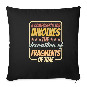 Le travail d’un compositeur est la décoration de fragments 2 - Housse de coussin décorative 45 x 45 cm - noir - Devant